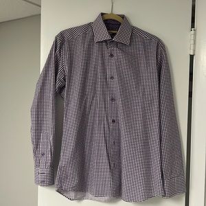 Bertigo purple checked dress shirt mint condition